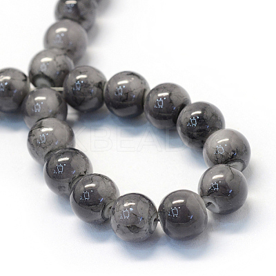 Baking Paint Glass Round Bead Strands DGLA-Q019-6mm-66-1