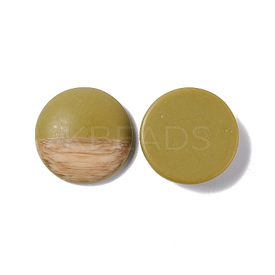Two Tone Wood Grain Frosted Imitation Leather Style Resin Cabochons LS-RESI-G053-01C-1