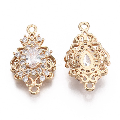 Brass Micro Pave Cubic Zirconia Links Connectors KK-R111-011-B01-1