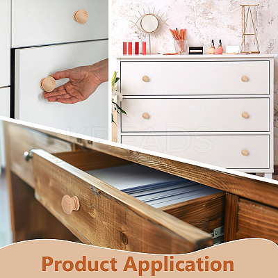 Wood Drawer Knobs WOOD-WH0062-08-1