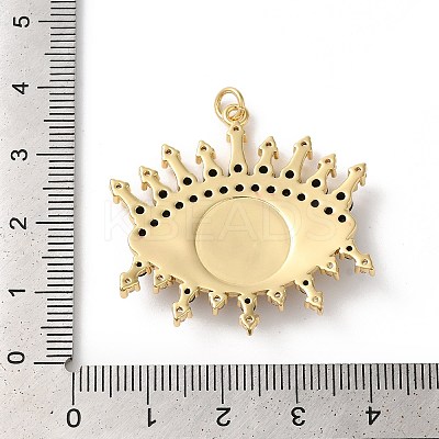 Rack Plating Brass Cubic Zirconia Pendants KK-G504-19G-02-1