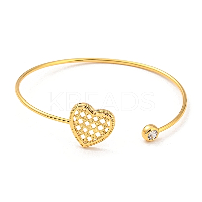 Clear Cubic Zirconia Cuff Bangles LS-BJEW-P305-03G-1