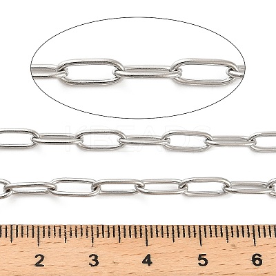 Stainless Steel Oval Paperclip Chains CHS-G040-01A-P-1