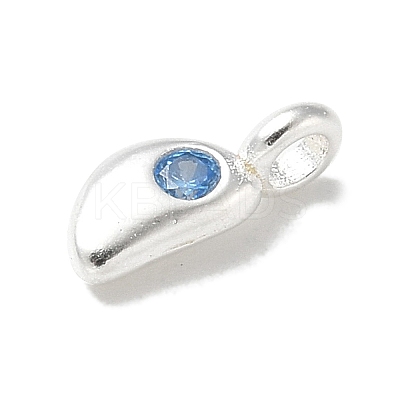925 Sterling Silver Cubic Zirconia Moon Charms STER-R002-02S-04-1