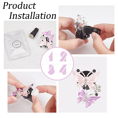 Alloy Rhinestone Car Air Vent Decorations AJEW-WH0248-511-1