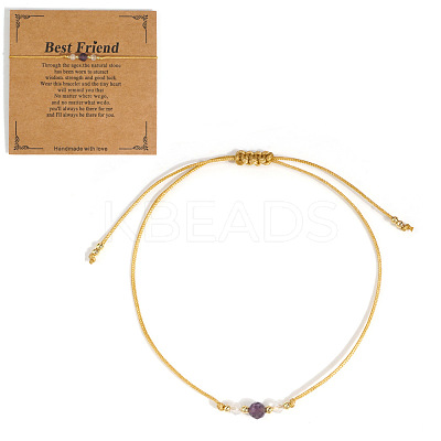 Natural Black Onyx & Brass Beaded Braided Bead Bracelets for Women RI8315-31-1