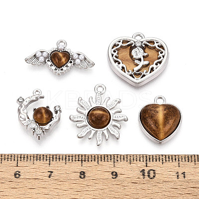 18Pcs 9 Styles Alloy Resin Pendants PALLOY-N185-01P-1