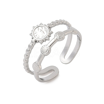 304 Stainless Steel Open Cuff Rings for Women RJEW-A079-07B-P-1