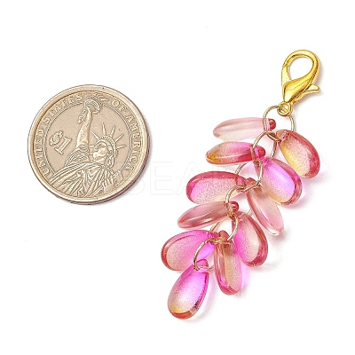 Teardrop Glass Pendant Decorations HJEW-JM03256-1