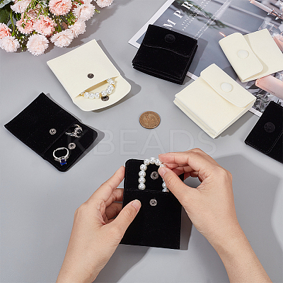 12Pcs 2 Colors Square Velvet Jewelry Bags TP-CP0001-02B-1