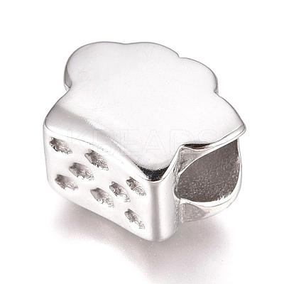 304 Stainless Steel European Beads STAS-O097-90B-1