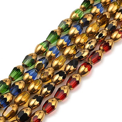 Faceted Electroplate Glass Beads Strands EGLA-P051-04A-A-1