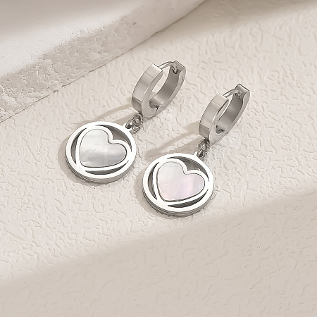 201 Stainless Steel Heart Hoop Earrings LS-GG9932-3-1