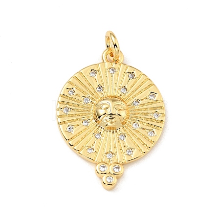 Brass Micro Pave Cubic Zirconia Pendants KK-G416-62G-1