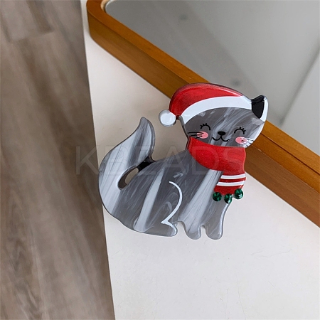 Christmas Themed Cat Acetate Claw Hair Clips PW-WGC7E55-01-1
