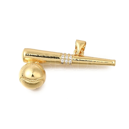 Rack Plating Brass Micro Pave Cubic Zirconia Pendants ZIRC-F142-32A-G-1