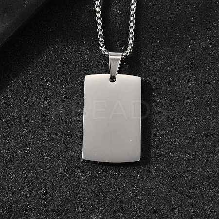 304 Stainless Steel Blank Pendant Necklaces NJEW-P329-04C-P-1