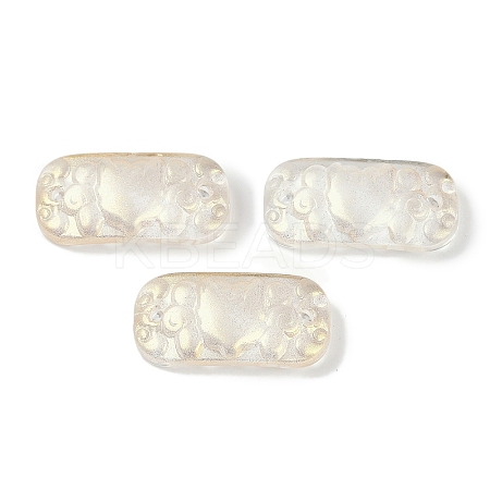 Spray Painted Transparent Glass Connector Charms X1-GLAA-H035-06A-1