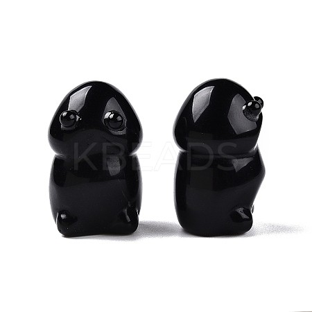 Natural Obsidian Monster Figurines DJEW-N003-01A-1