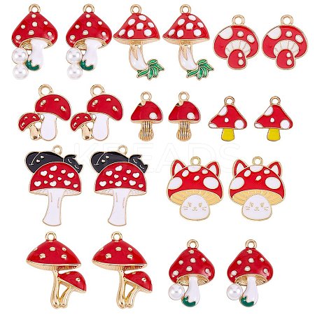 20Pcs 10 Style Alloy Enamel Pendants ENAM-SZ0002-28-1