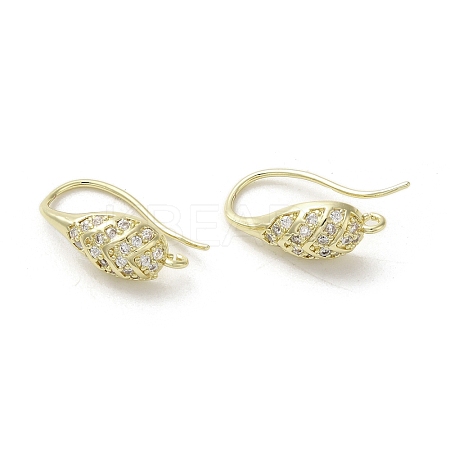 Brass Micro Pave Cubic Zirconia Earring Hooks KK-C048-13C-G-1