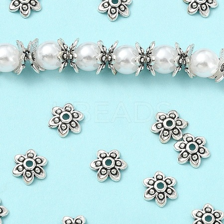50Pcs Tibetan Style Alloy Bead Caps FIND-YW0009-11-1