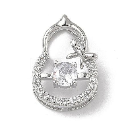 Brass Micro Pave Cubic Zirconia Pendants KK-D357-17A-P-1