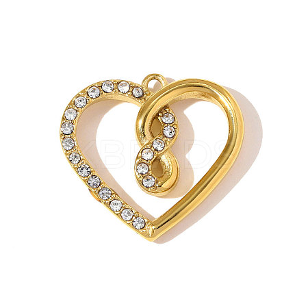304 Stainless Steel Rhinestone Pendants STAS-OY010-88G-1