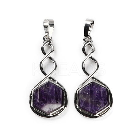 Natural Amethyst Pendants X-G-F777-05P-07-1