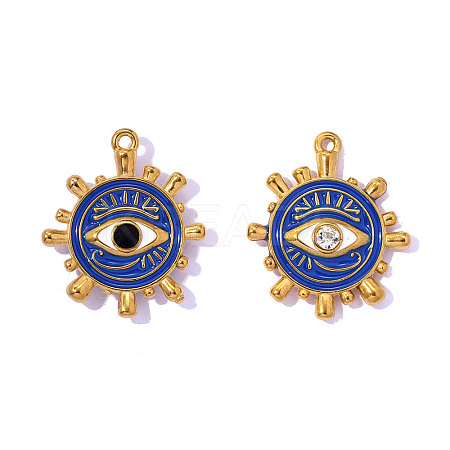 304 Stainless Steel Enamel Pendants STAS-OY016-60G-1