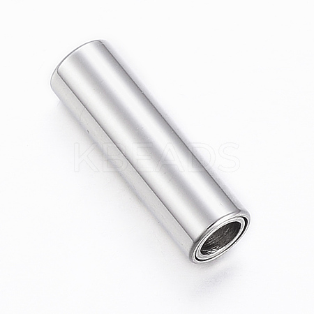 Tarnish Resistant Smooth 304 Stainless Steel Magnetic Clasps with Glue-in Ends LS-STAS-H402-21P-3mm-1