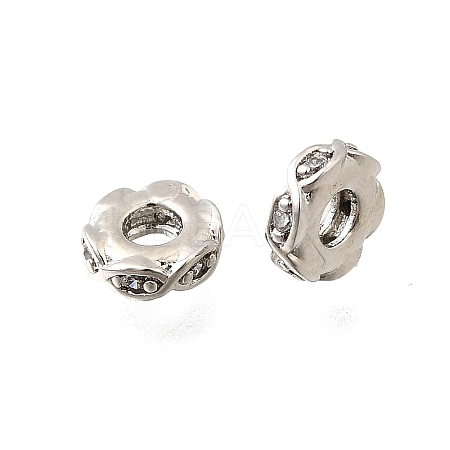 Brass Micro Pave Clear Cubic Zirconia Beads KK-K300-06B-P-1
