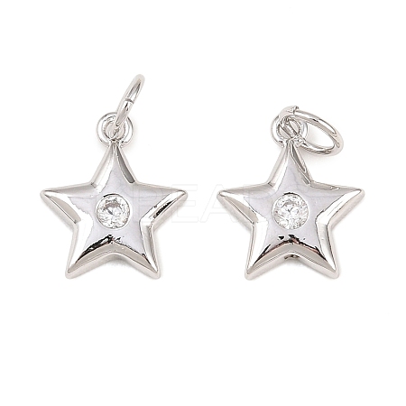 Brass Micro Pave Cubic Zirconia Charms KK-Z146-24P-1