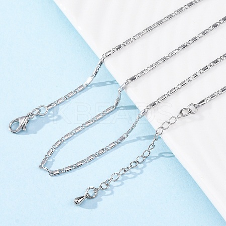 Brass Link Chain Necklaces for Women NJEW-D302-12P-1