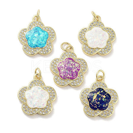 Brass Micro Pave Clear Cubic Zirconia Pendants KK-L213-001G-1