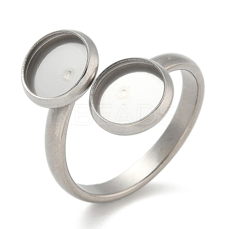 304 Stainless Steel Cuff Rings Components STAS-K279-02A-P-1