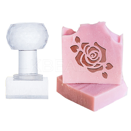 Clear Acrylic Soap Stamps with Big Handles DIY-WH0445-015-1