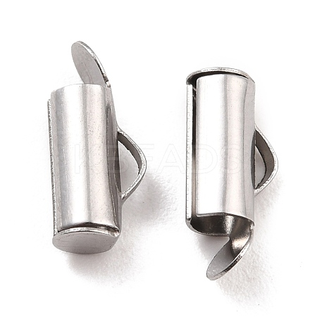 Non-Tarnish 304 Stainless Steel Slide On End Clasp Tubes STAS-C044-07B-P-1