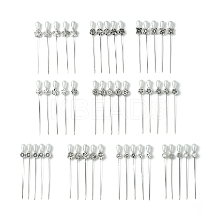 50Pcs 10 Style Iron Head Pins DIY-AB00024-1