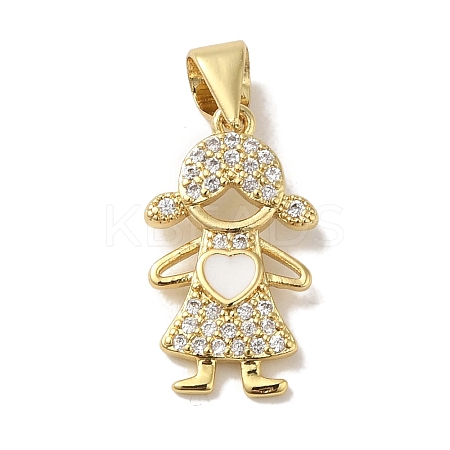 Rack Plating Brass Micro Pave Cubic Zirconia Pendants KK-P272-16B-G-1