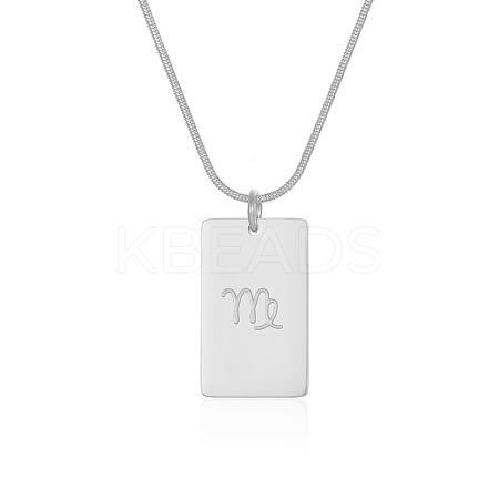 European Style 304 Stainless Steel Zodiac Pendant Necklaces for Women NF9603-6-1