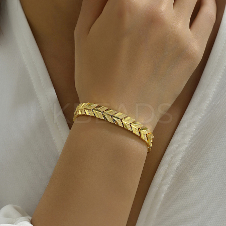Fashionable Leaf Design Real 18K Gold Plated Bracelets for Women VI3395-1