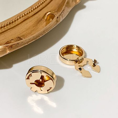 Flat Round Brass Button Covers Settings KK-WH0079-193A-KCG-1