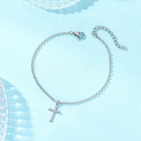 304 Stainless Steel Cable Chain Bracelets BJEW-JB13248-1