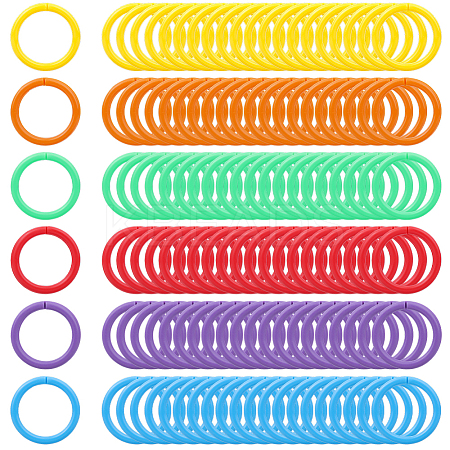 120Pcs 6 colors Plastic Loose Leaf Book Binder Rings KY-CP0001-25B-1
