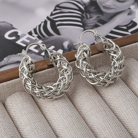 Brass Hoop Earring for Women EJEW-L288-002P-1