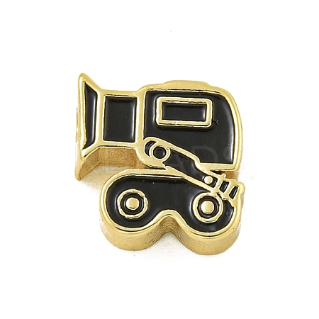 Rack Plating Brass Enamel Beads KK-U029-22G-10-1