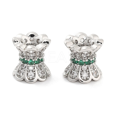 Brass Micro Pave Clear Cubic Zirconia Beads KK-P271-39B-01-1