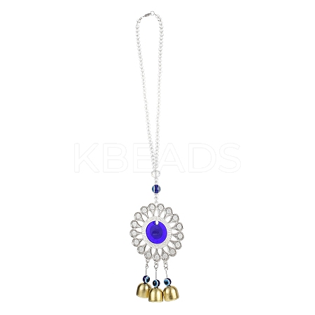 Evil Eye Alloy Lampwork Pendant Decorations LS-HJEW-M005-02F-AS-1