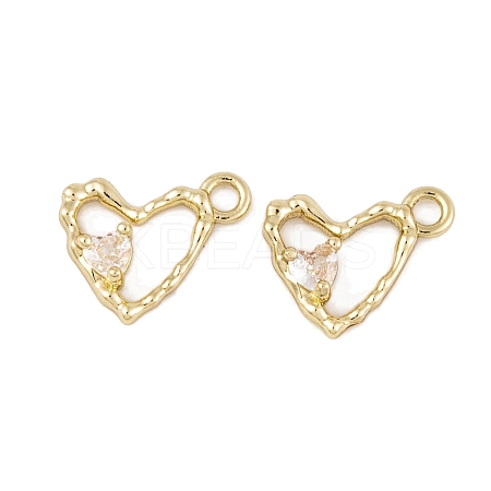 Brass Micro Pave Clear Cubic Zirconia Charms LS-KK-L212-19G-1